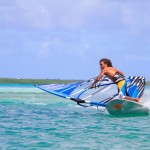 Kiri Thode powering through a  Jibe
