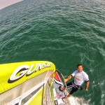 Josh Angulo during the light winds at PWA Ulsan
