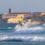 Tom Malina tweaked aerial on racing gear